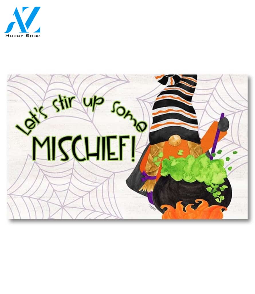Gnomes of Halloween Stir Up Mischief Doormat - 18" x 30"
