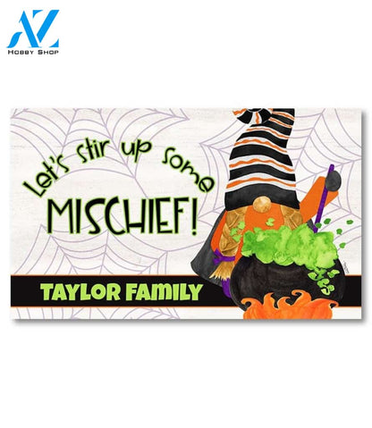 Gnomes of Halloween Stir Up Mischief Personalized Doormat - 18" x 30"