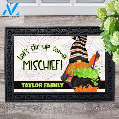 Gnomes of Halloween Stir Up Mischief Personalized Doormat - 18" x 30"