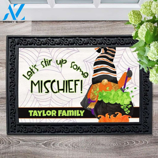 Gnomes of Halloween Stir Up Mischief Personalized Doormat - 18" x 30"