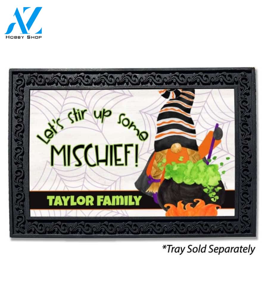 Gnomes of Halloween Stir Up Mischief Personalized Doormat - 18" x 30"