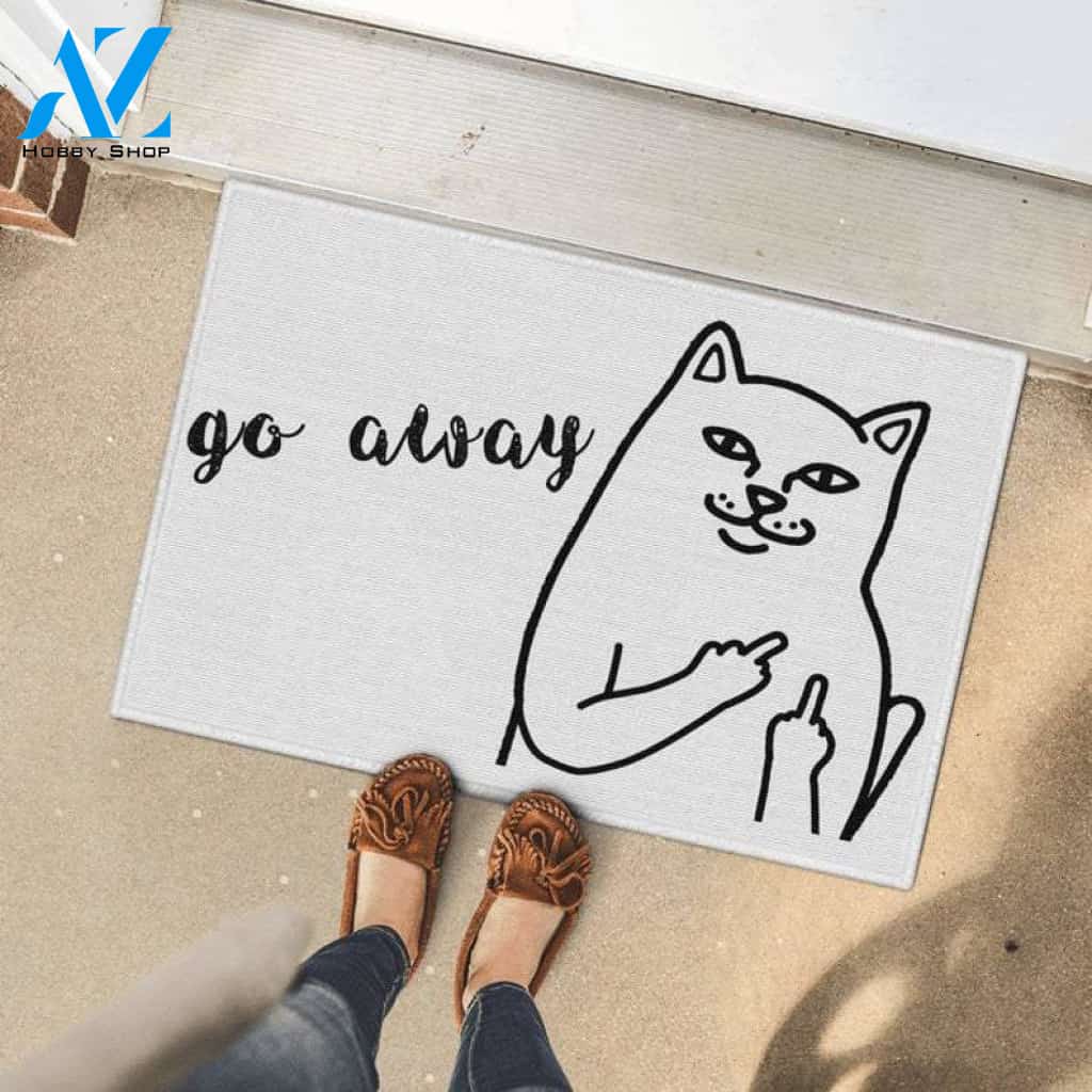 Go Away Doormat, Go Away, Funny Doormat, House Warming, Home Decor, Funny Gifts, Housewarming Gift, Personalized Doormat, Cat Lover