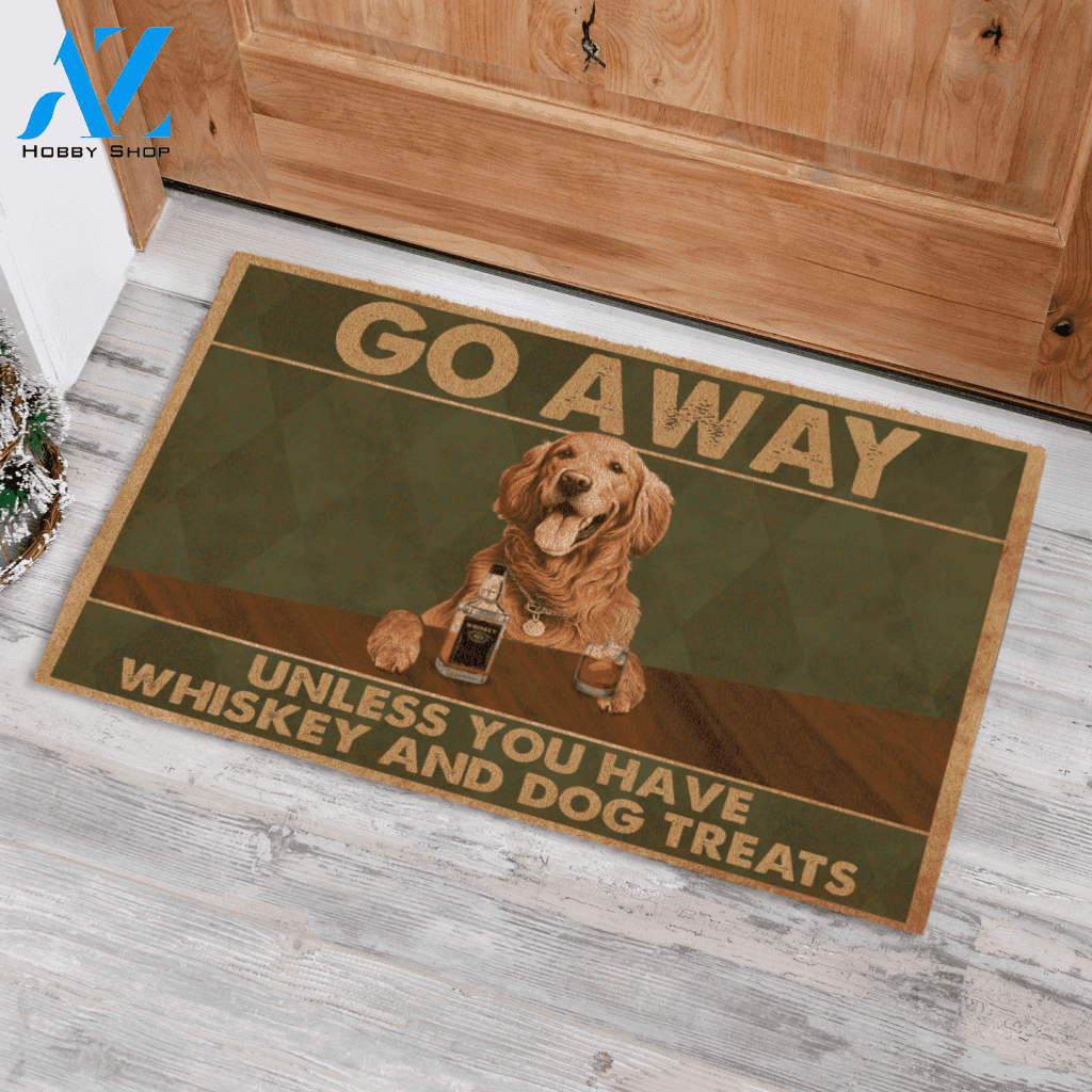 Go Away Doormat - Unless You Have Whiskey And Dog Treats Gift For Dog lovers Gift For Friend Family Home Decor Warm House Gift Welcome Mat