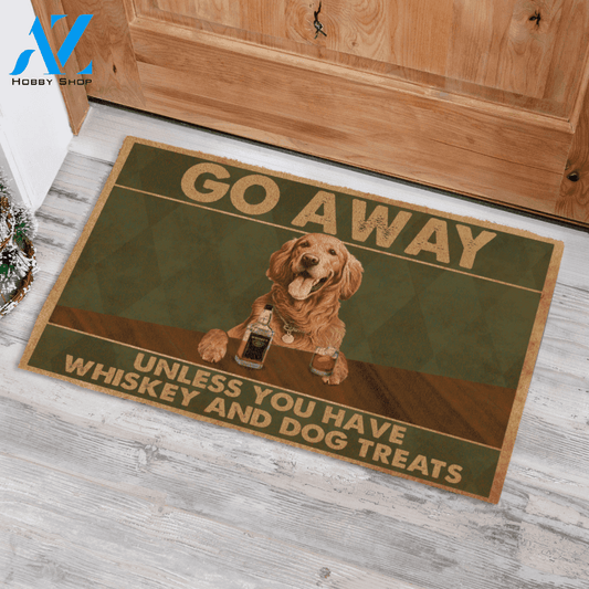 Go Away Doormat - Unless You Have Whiskey And Dog Treats Gift For Dog lovers Gift For Friend Family Home Decor Warm House Gift Welcome Mat