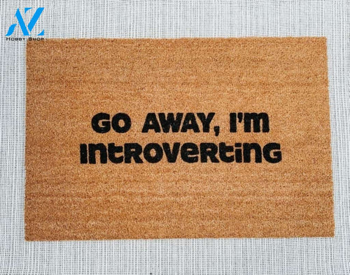 Go Away, I'm Introverting Motivational Quote Doormat Welcome Mat House Warming Gift Home Decor Funny Doormat Gift Idea