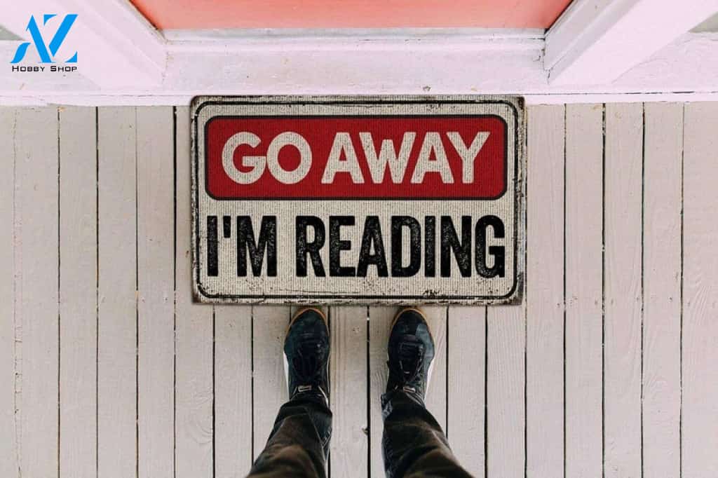 Go Away I'm Reading Doormat Funny Cat Doormat Warm House Gift Welcome Mat Front Porch Decor Birthday Gift Funny Gift Gift For Cat Lover