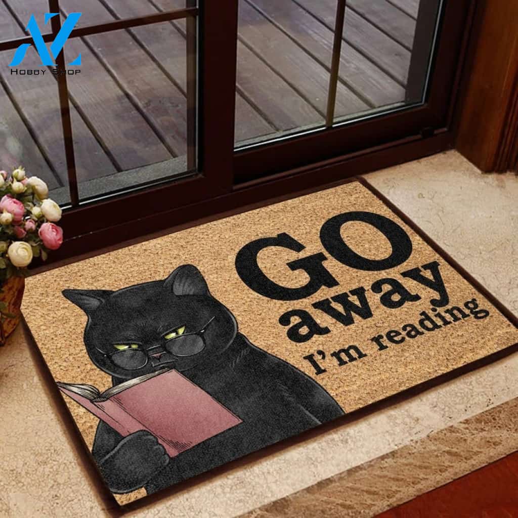 Go Away I'm Reading Doormat Welcome Mat Housewarming Gift Home Decor Funny Doormat Gift For Friend Gift Idea For Book Lovers