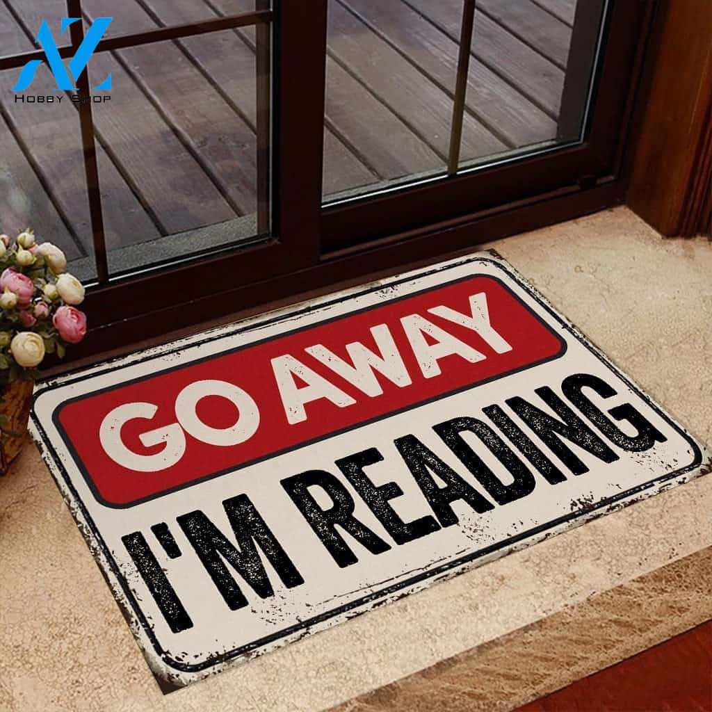 Go Away I'm Reading Doormat | Welcome Mat | House Warming Gift