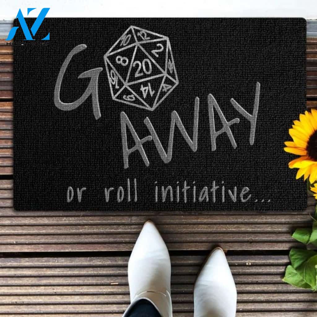 Go Away or Roll Initiative D&D Doormat | Welcome Mat | House Warming Gift
