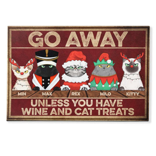 Go Away - Personalized Doormat - Christmas Gift For Cat Lovers