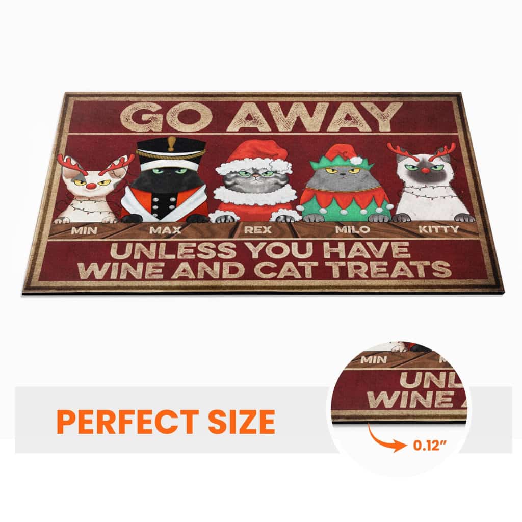 Go Away - Personalized Doormat - Christmas Gift For Cat Lovers