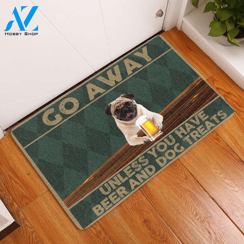 Go Away Pug Doormat
