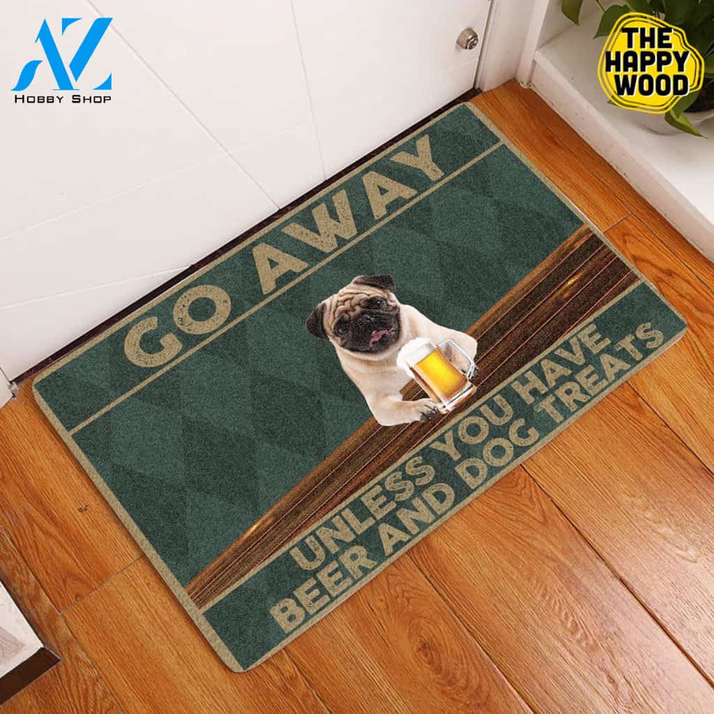 Go Away Pug Doormat