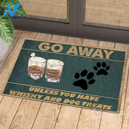 Go Away Unless You Have Whisky And Dog Treats - Doormat | Welcome Mat | House Warming Gift
