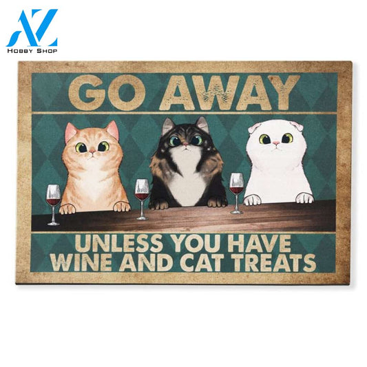 Go Away Unless You Have Wine And Cat Treats Cute Cat Funny Doormat Gift For Cat Lovers Birthday Gift Home Decor Warm House Gift Welcome Mat