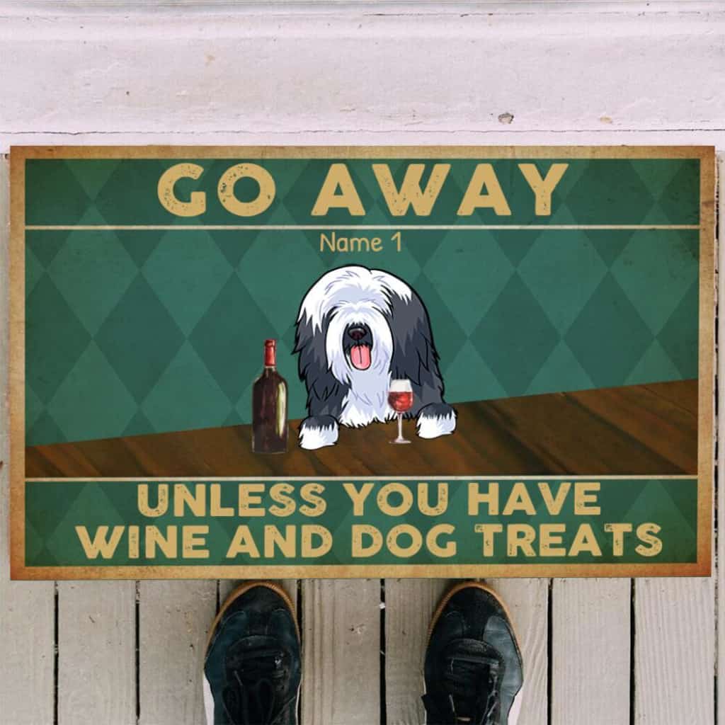 Go Away Unless You Have Wine And Dog Treat Version 2 Personalized Doormat