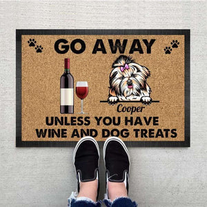 Go Away Unless You Have Wine Doormat, Dog Lover Gift