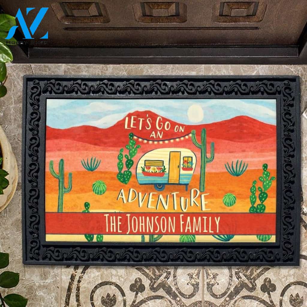 Go On an Adventure Camper Personalized Doormat - 18" x 30"