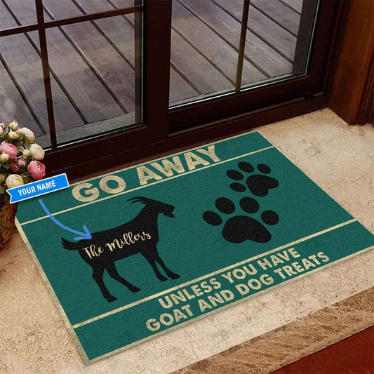 Goat And Dog Treats Personalized Custom Name Doormat Welcome Mat