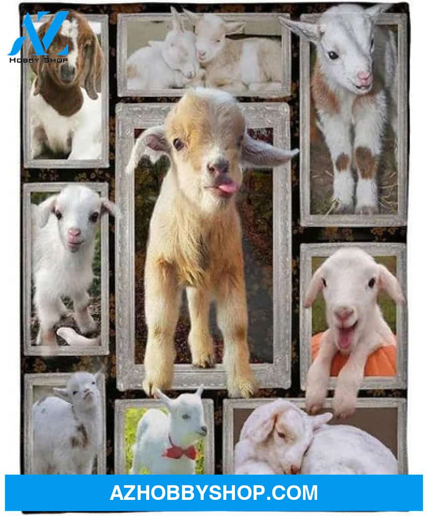 Goat Blanket, Baby Goat Freece Blanket, Goat Lover