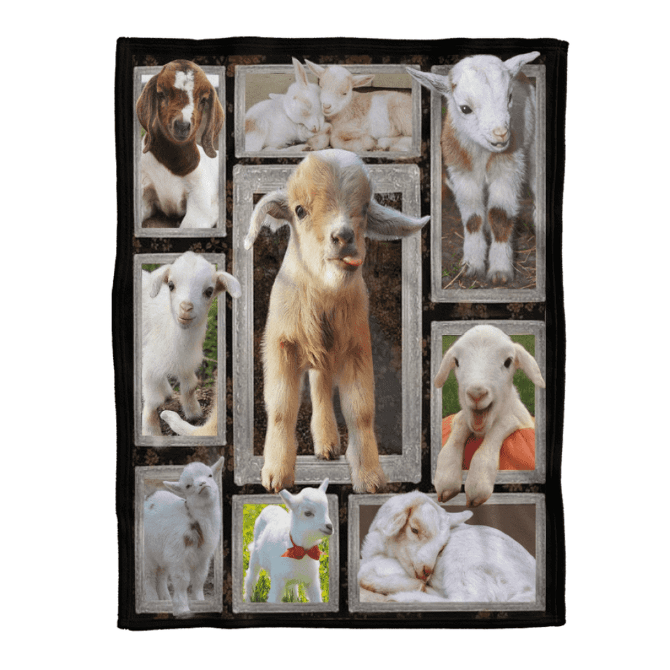 Goat Blanket, Baby Goat Freece Blanket, Goat Lover