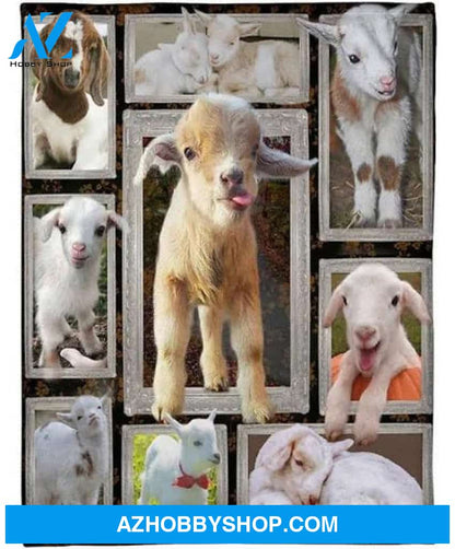 Goat Blanket, Baby Goat Freece Blanket, Goat Lover