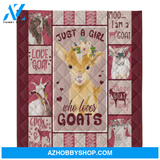 Goat Blanket, Goat Just A Girl Who Loves Goats Throw Sherpa Fleece Blanket