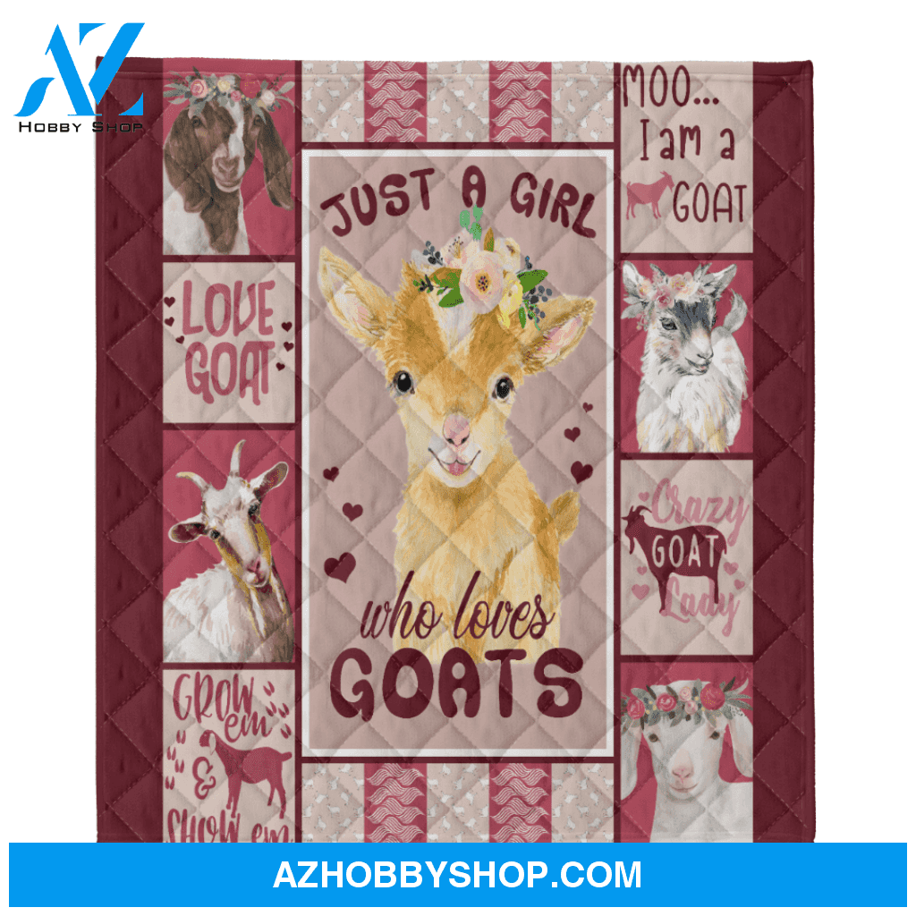 Goat Blanket, Goat Just A Girl Who Loves Goats Throw Sherpa Fleece Blanket