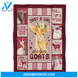 Goat Blanket, Goat Just A Girl Who Loves Goats Throw Sherpa Fleece Blanket