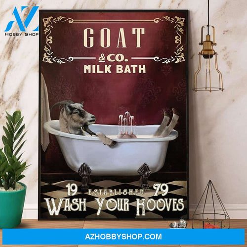 Goat & Co. Milk Bath Wash Your Hooves Canvas And Poster, Wall Decor Visual Art