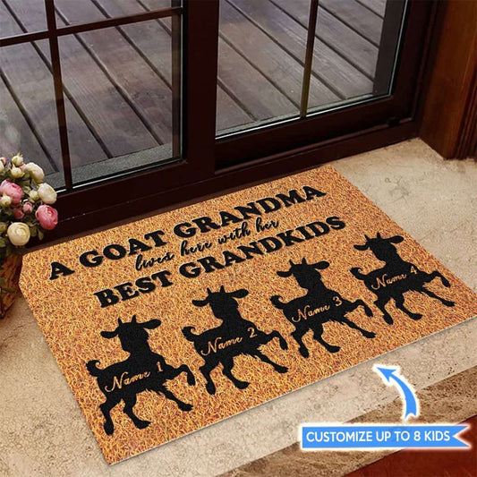 Goat Grandkids Personalized Custom Name Doormat Welcome Mat