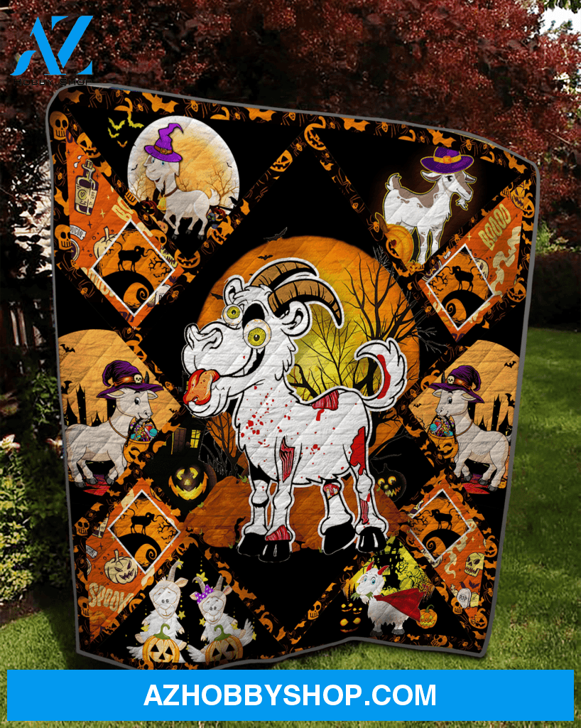Goat Halloween Blanket Gift For Farmer On Halloween Goat Lover Home Decor Bedding Couch Sofa Soft And Comfy Cozy