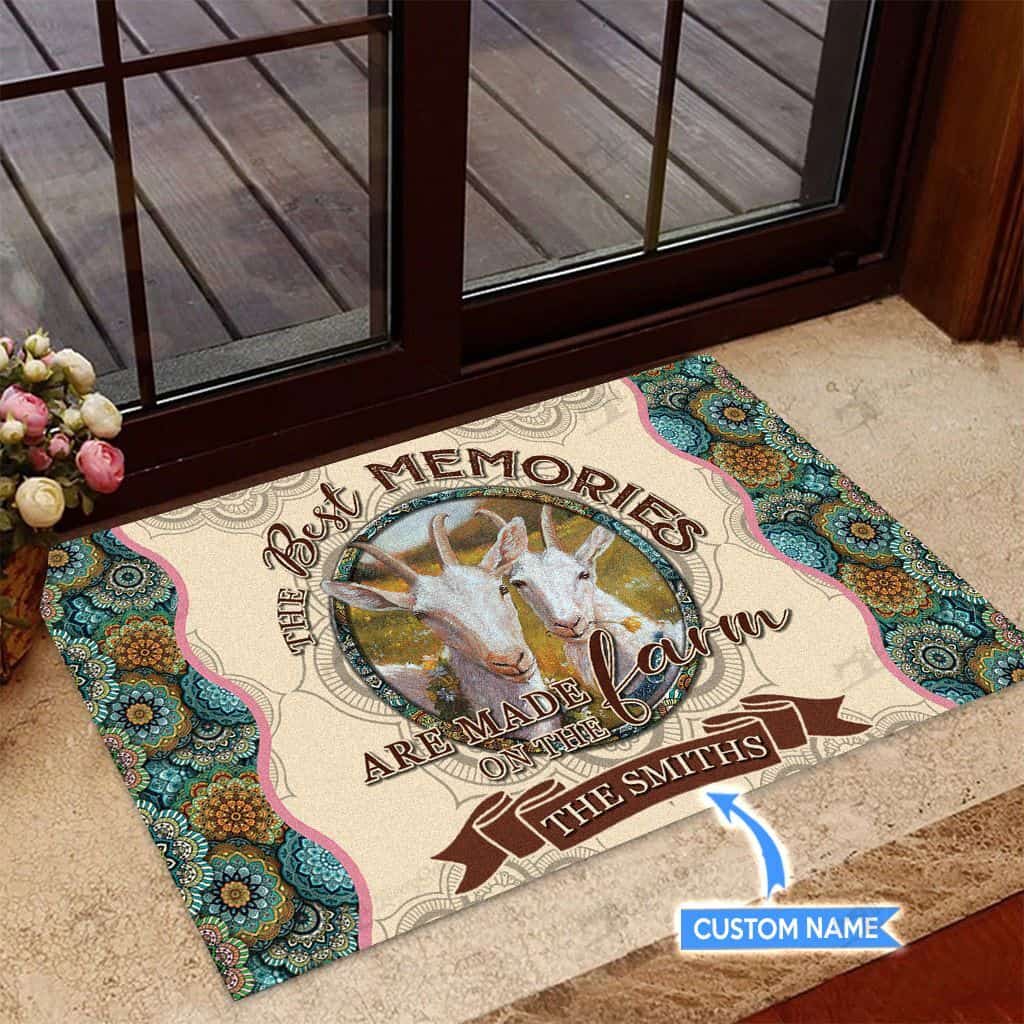 Goat Personalized Custom Name Doormat Welcome Mat