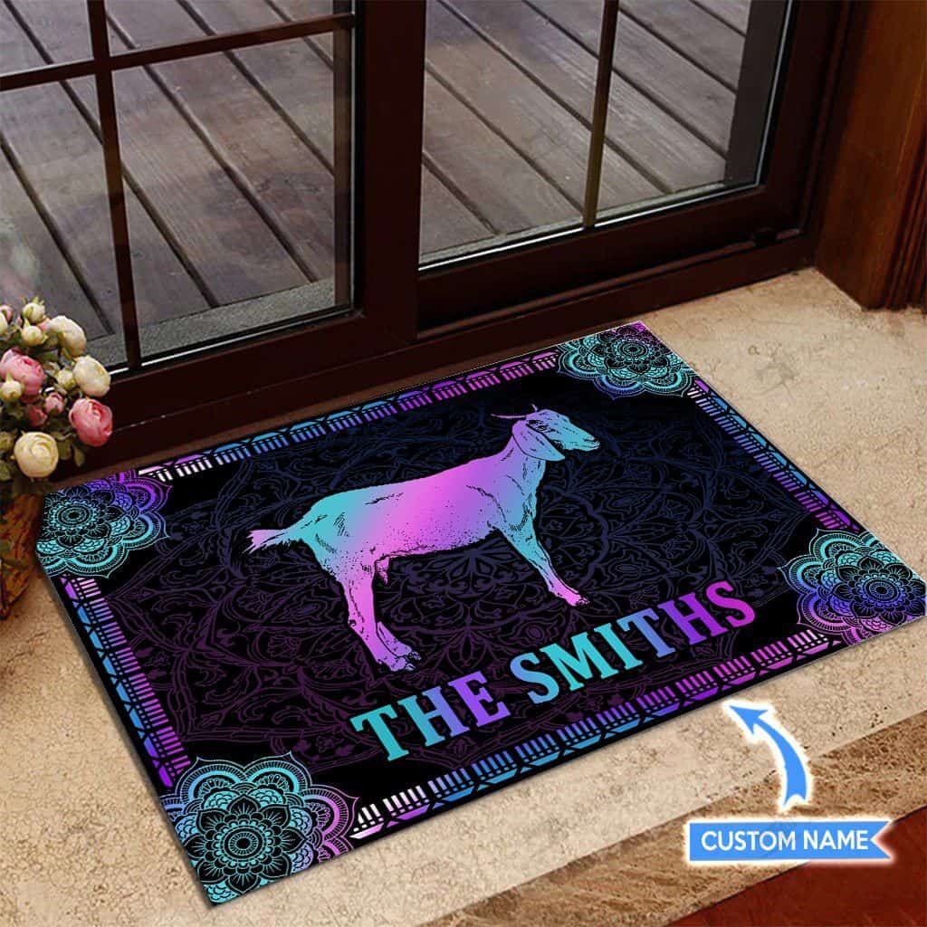 Goat Personalized Custom Name Doormat Welcome Mat