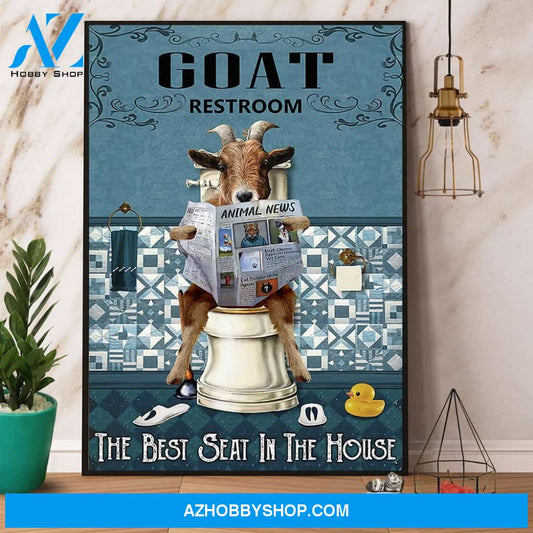Goat Restroom The Best Seat In The House Canvas And Poster, Wall Decor Visual Art