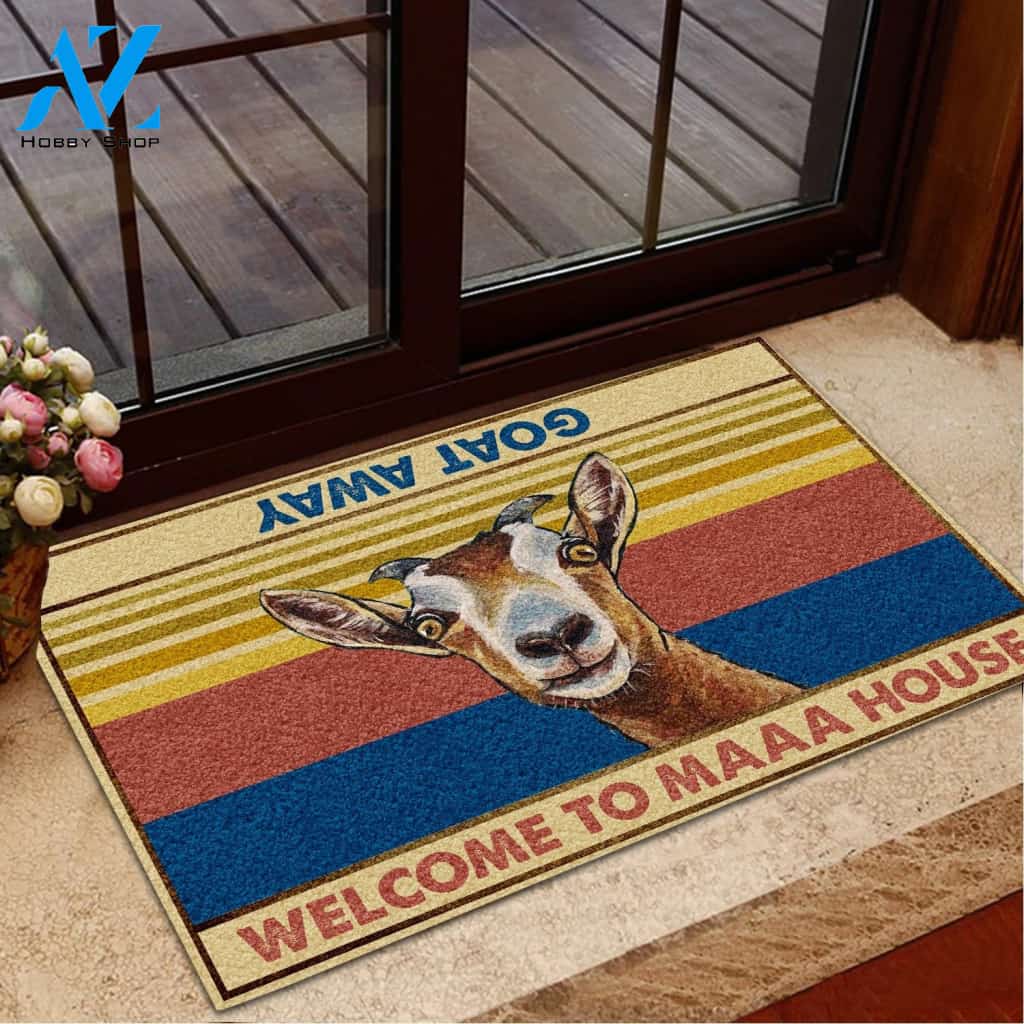 Goat Welcome To Maaa House Doormat Indoor And Outdoor Doormat Welcome Mat Housewarming Gift Home Decor Funny Doormat Gift Idea