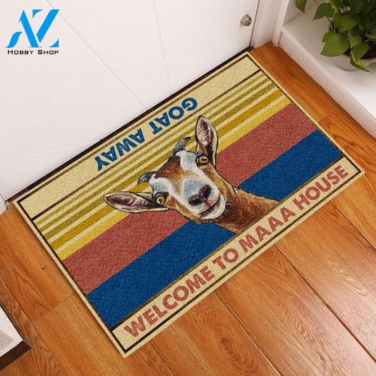 Goat Welcome To Maaa House Vintage Funny Indoor And Outdoor Doormat Warm House Gift Welcome Mat Gift For Goat Lovers