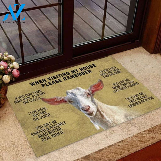 Goat When visiting my house Doormat