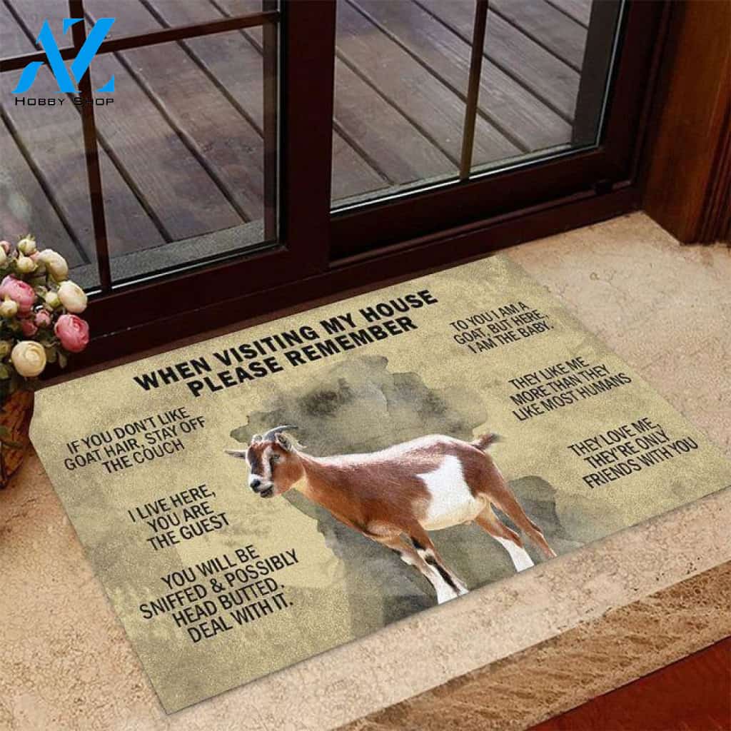 Goat When Visiting My House Doormat | Welcome Mat | House Warming Gift
