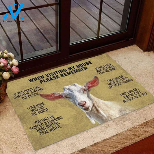 Goat When visiting my house Doormat | Welcome Mat | House Warming Gift