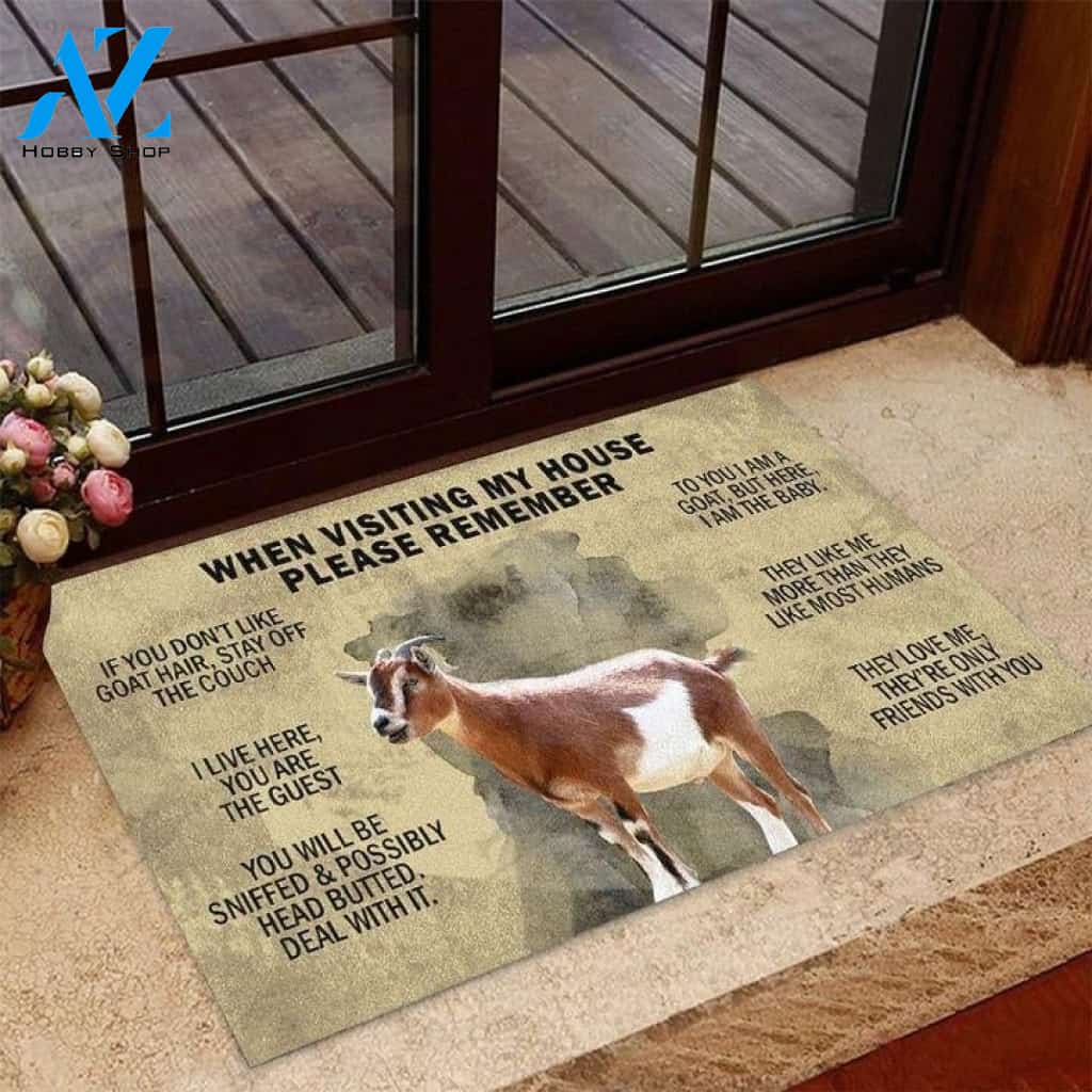 Goat When Visiting My House Funny Indoor And Outdoor Doormat Warm House Gift Welcome Mat Birthday Gift For Goat Lover