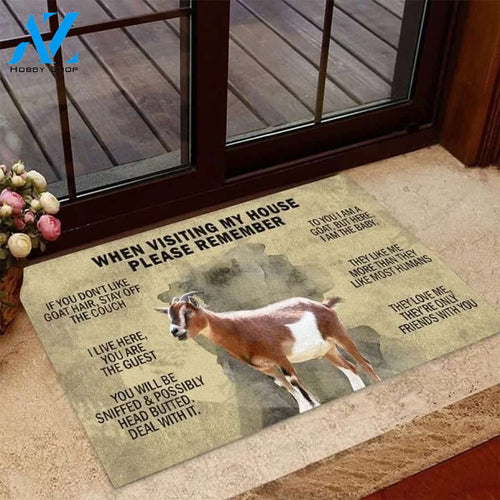 Goat When visiting my house please remember doormat