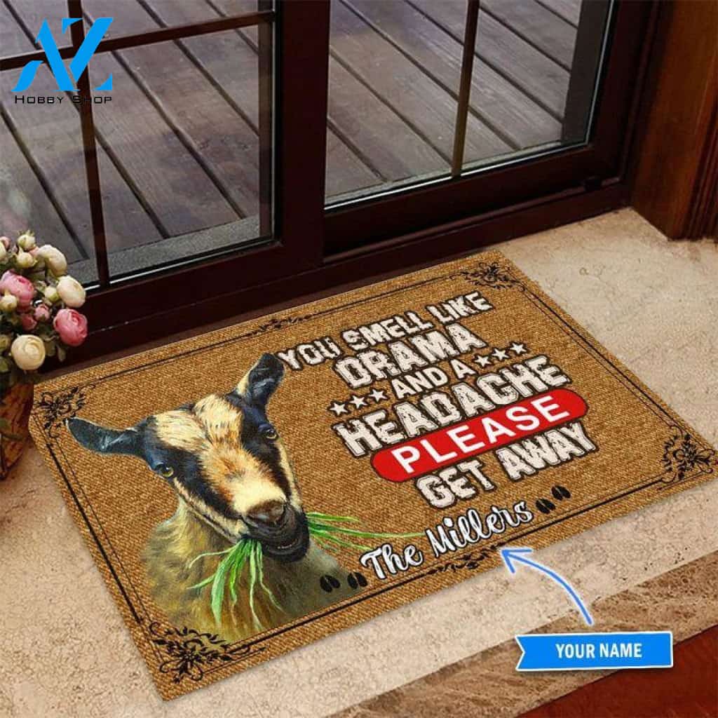 Goat You smell like drama Custom Doormat