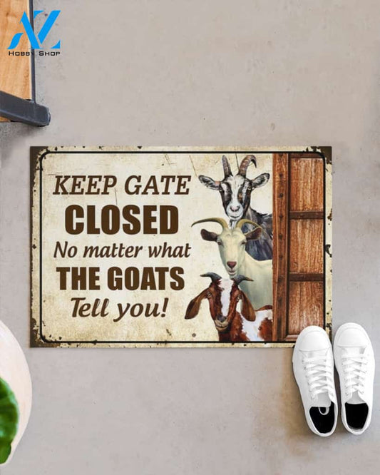 Goats Keep Gate Closed Funny Indoor And Outdoor Doormat Gift For Goat Lovers Birthday Gift Decor Warm House Gift Welcome Mat