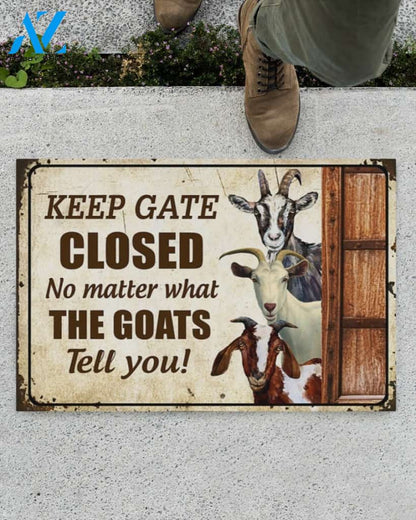 Goats Keep Gate Closed Funny Indoor And Outdoor Doormat Gift For Goat Lovers Birthday Gift Decor Warm House Gift Welcome Mat