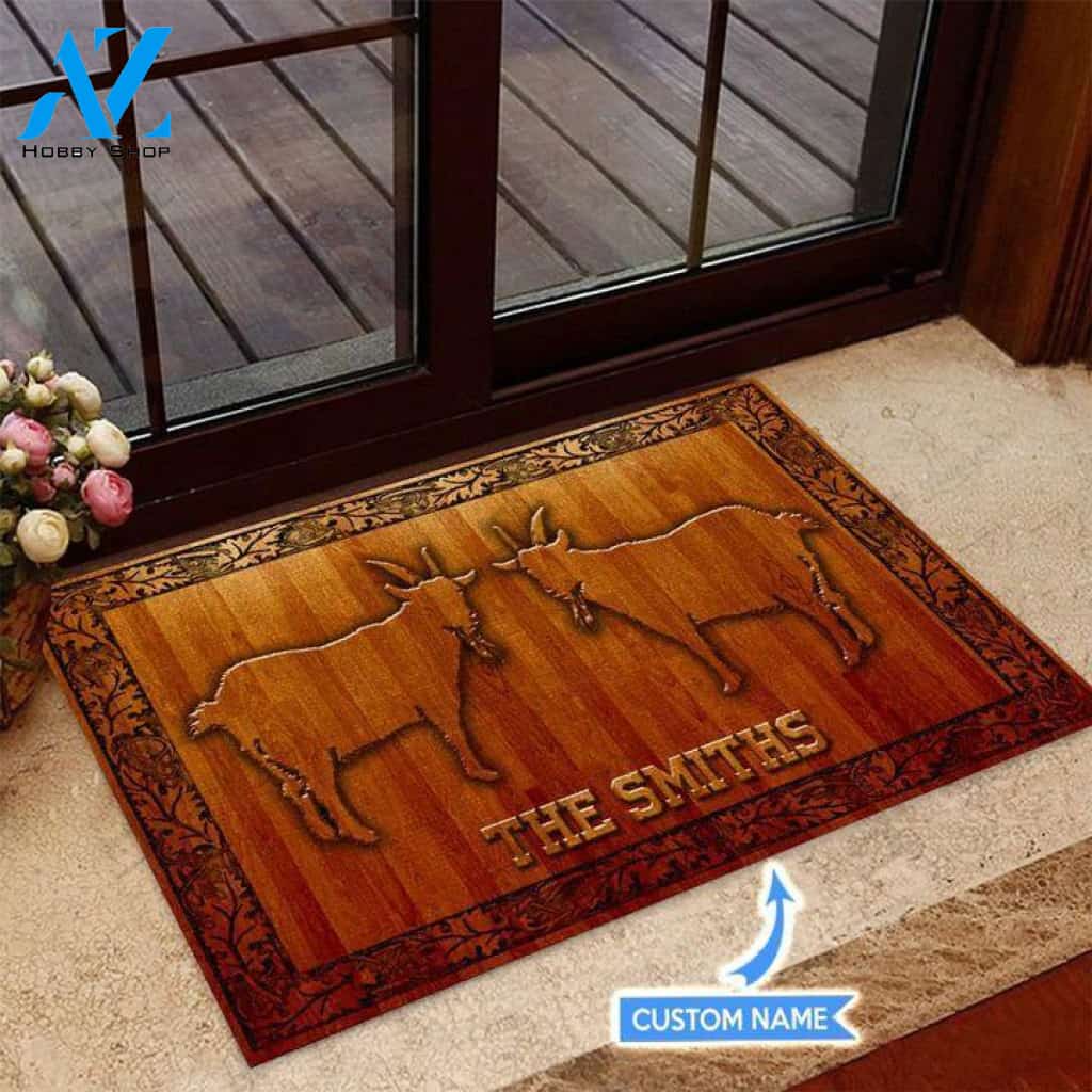 Goats Wood Pattern Custom Doormat | Welcome Mat | House Warming Gift