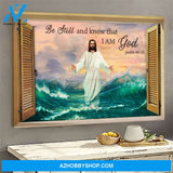 God and sea - Be still and know that I am God - Jesus Landscape Canvas Prints, Wall Art