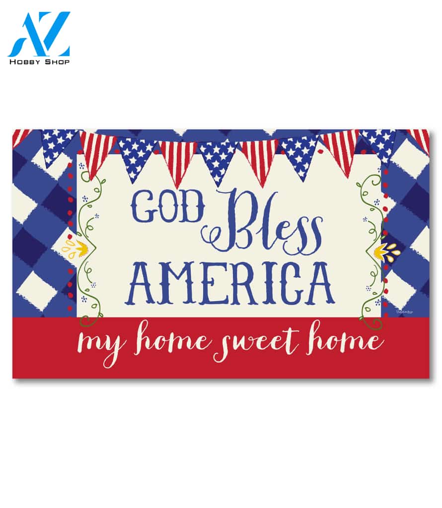 God Bless America Doormat - 18" x 30"