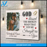 God blessed the broken road - Personalized Canvas