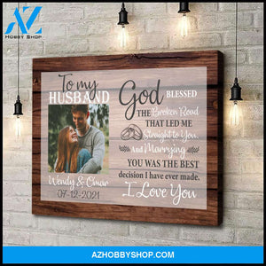 God blessed the broken road that led me straight to you - Personalized Canvas